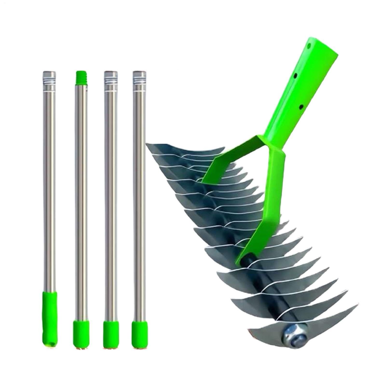 Rastrillo Para Thatch Acero Inoxidable de Doble Cara | Escarificador Eliminador de Paja para Jardín, Balcón, Siembra, Cultivo Exterior y Airear Suelo