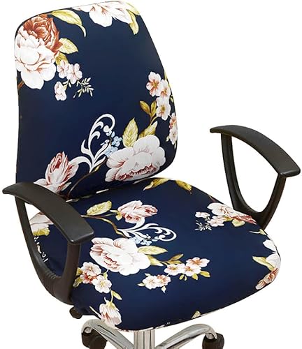 Funda elástica para silla de oficina, fundas de asiento para silla de escritorio de computadora, antipolvo, universal, divididas de 2 piezas,