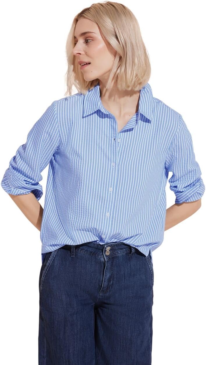 Striped Blouse, Warm Light Blue, 34