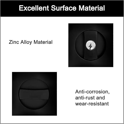 Miniatura 4 de Cerradura de puerta de bolsillo con llave, accesorios de puerta de privacidad adecuados para baño, dormitorio, etc. Empotrada de 2 lados, fondo de 2