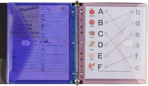 Miniatura 4 de LaOficina - Paquete de 10 páginas de 11 agujeros transparentes de polietileno para proyectos, con cierre de velcro, transparente, tamaño carta