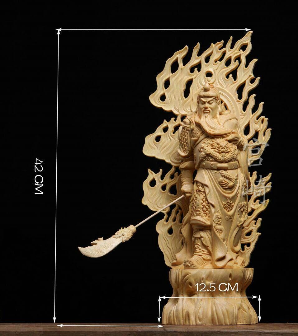 Amazon.co.jp: 宮崎極上の木彫関公聖君 特上彫 仏教工芸品 木彫仏像 