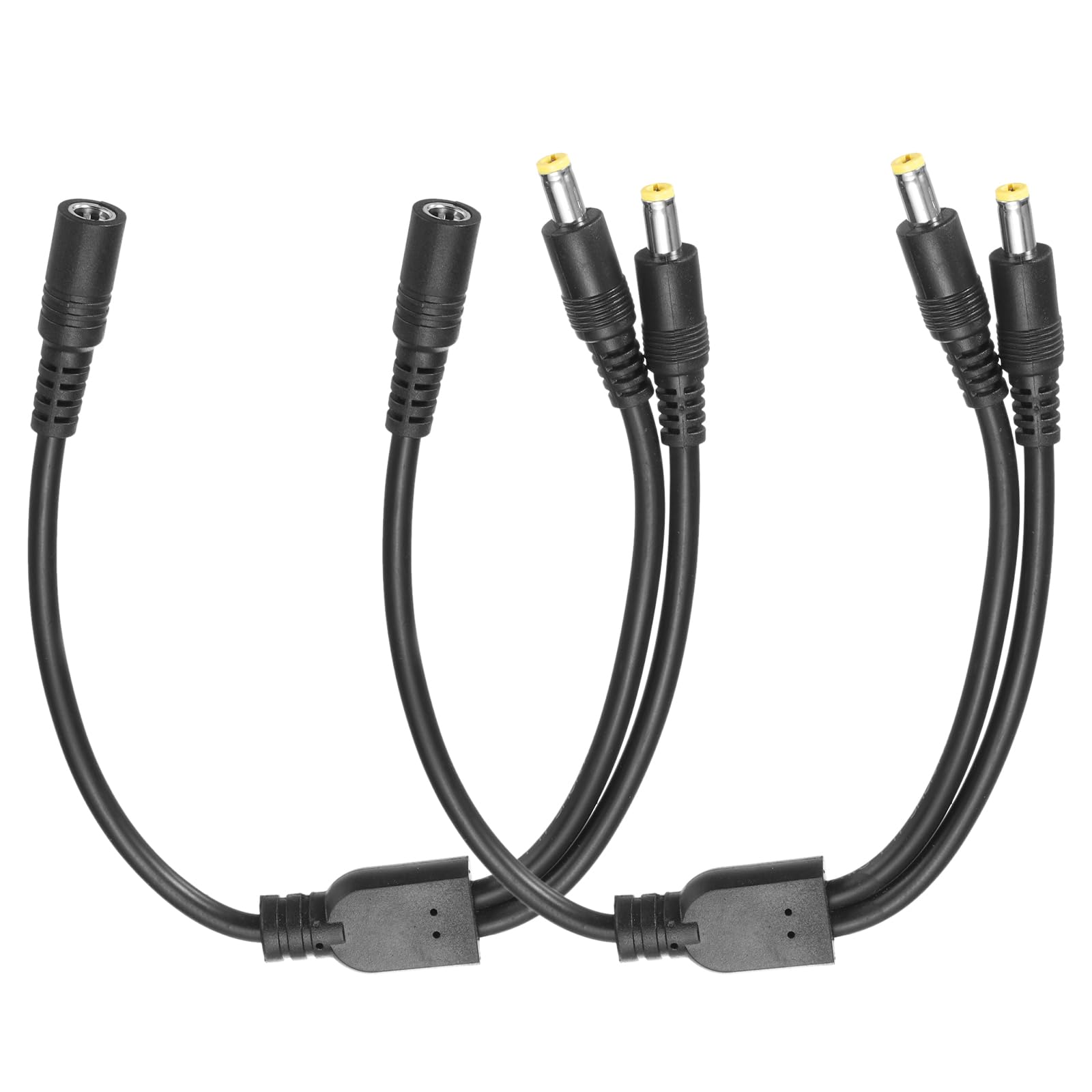 MECCANIXITY 2 Pcs DC Cable Splitter, 12.6" 10A 1 DC5525 Female to 2 DC5525 Male Splitter Adapter Cable, 1 to 2 Splitter Cord for CCTV Cameras, DVR