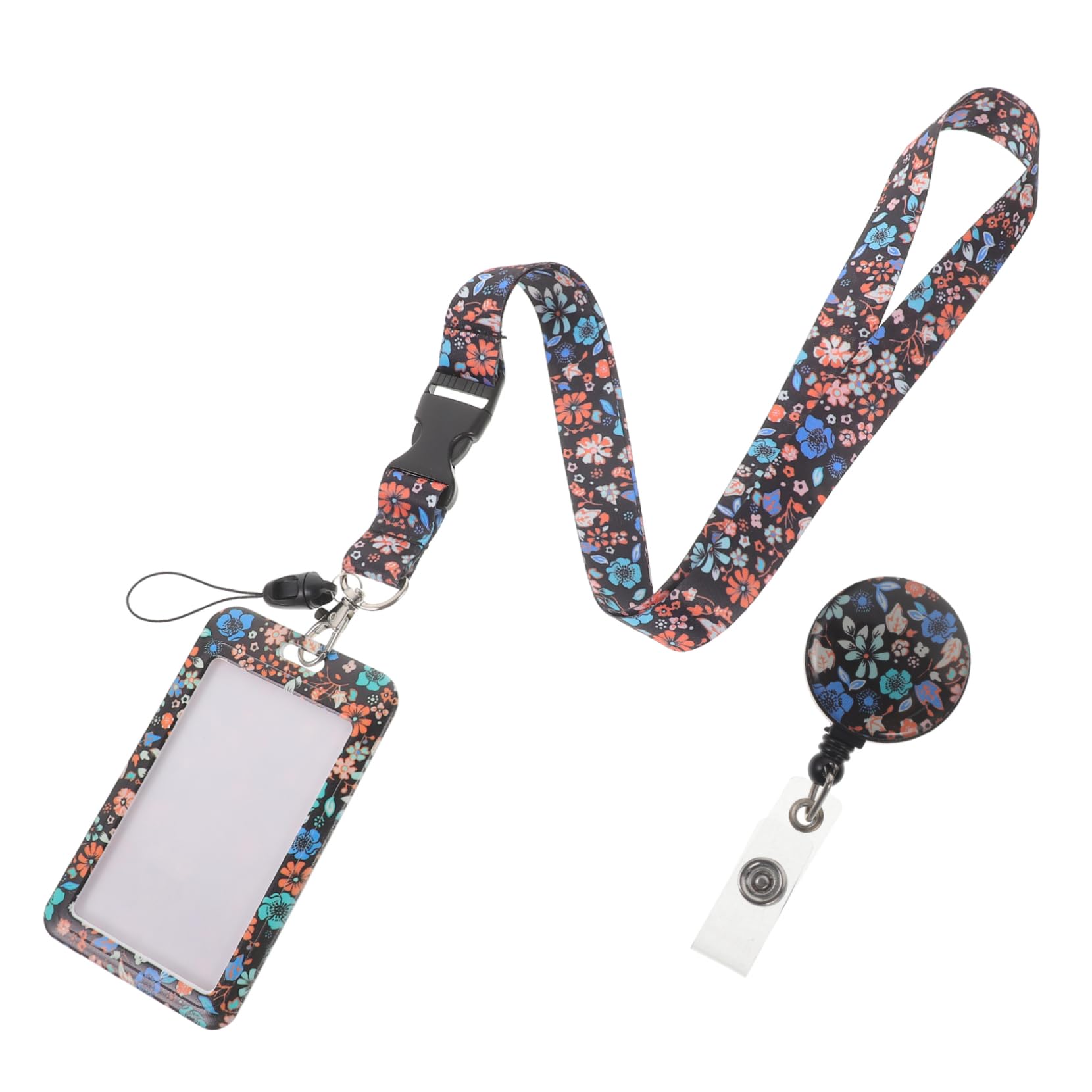 VILLCASE 5 Ensembles Floral Lanière Porte-Carte Badge Longes Motif Carte Manchon Porte-Carte D'Identité Manchon De Carte De Protection Cartes Scolaires Gardien Id Porte-Badge Porte-Carte