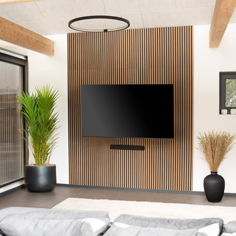 HOME DELUXE - Pannello acustico Sonic Oiled Oak – 6 pannelli, legno in MDF, feltro in poliestere, posizionabile su e fianco I pannelli fonoassorbenti, pannelli acustici da parete