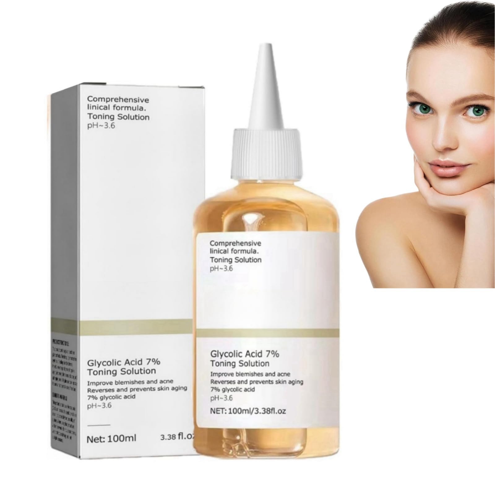 Heefeng Glycolic Acid 7% Toner, Face Toner, 100ml, 100g, Pore Treatment, Combination Skin, Active Ingredient Concentrated