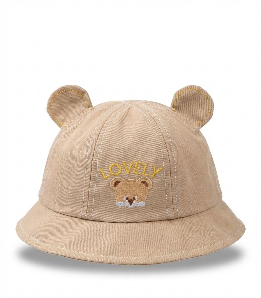 CAPZNMORE Cartoon Character Printed Dino/Lovely Cap for Boys and Girls Adorable Soft Cotton Sun Protection Baby Cap for