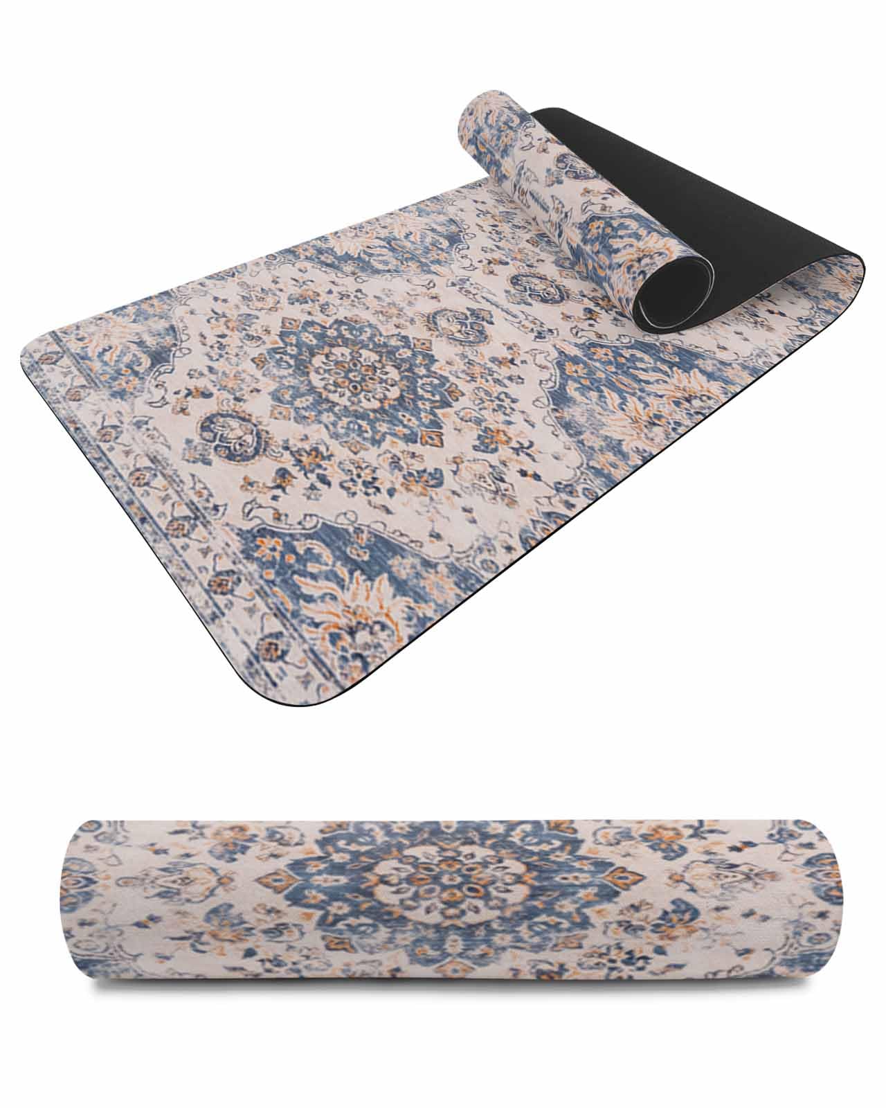 Debedcor Heat Proof Table Pads Waterproof Decorative, Boho Abstract Geometric Non-Slip Table Countertop Protector, Vintage Ethnic Tribal Floral Insulation Mat for Kitchen Room, 40 x 12 Inches