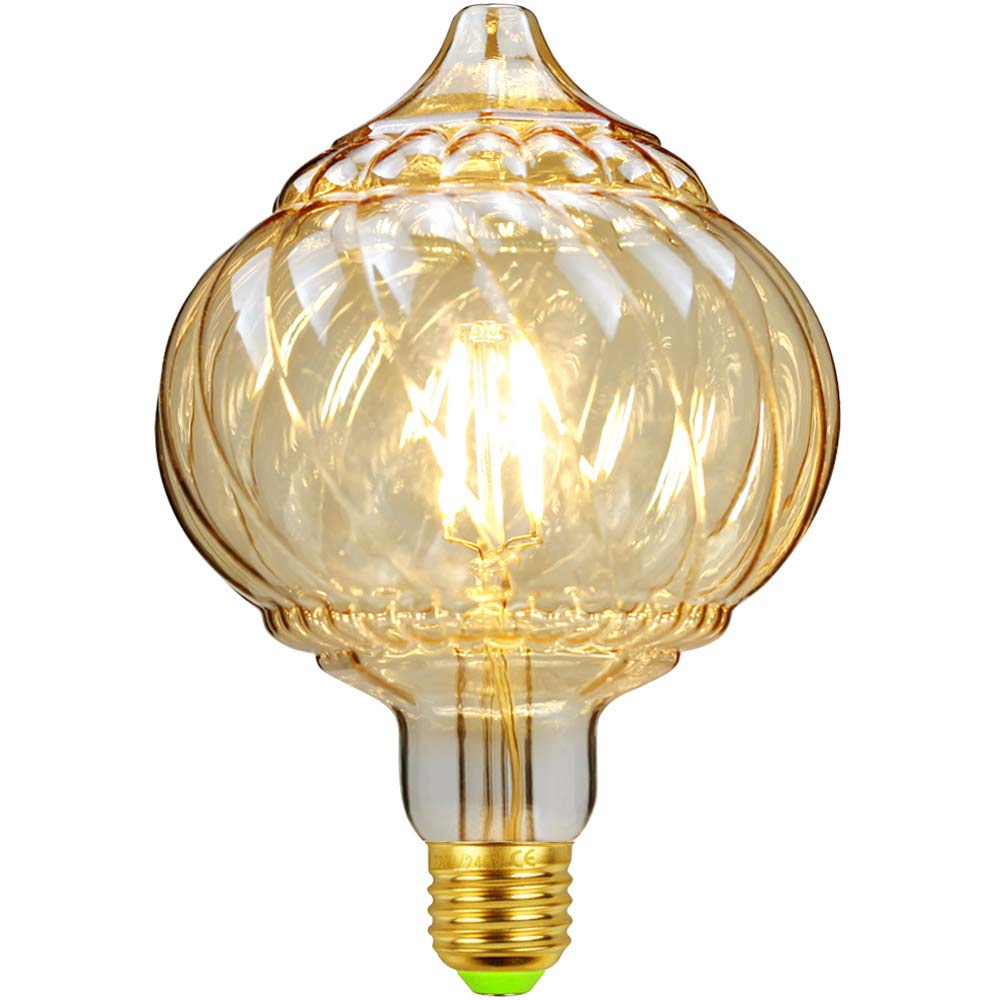 YANUODALed Bulb Vintage Light Bulb G125 4W 2500K Warm White 220-240V E27 Edison Decorative Light Bulb (Pumpkin)