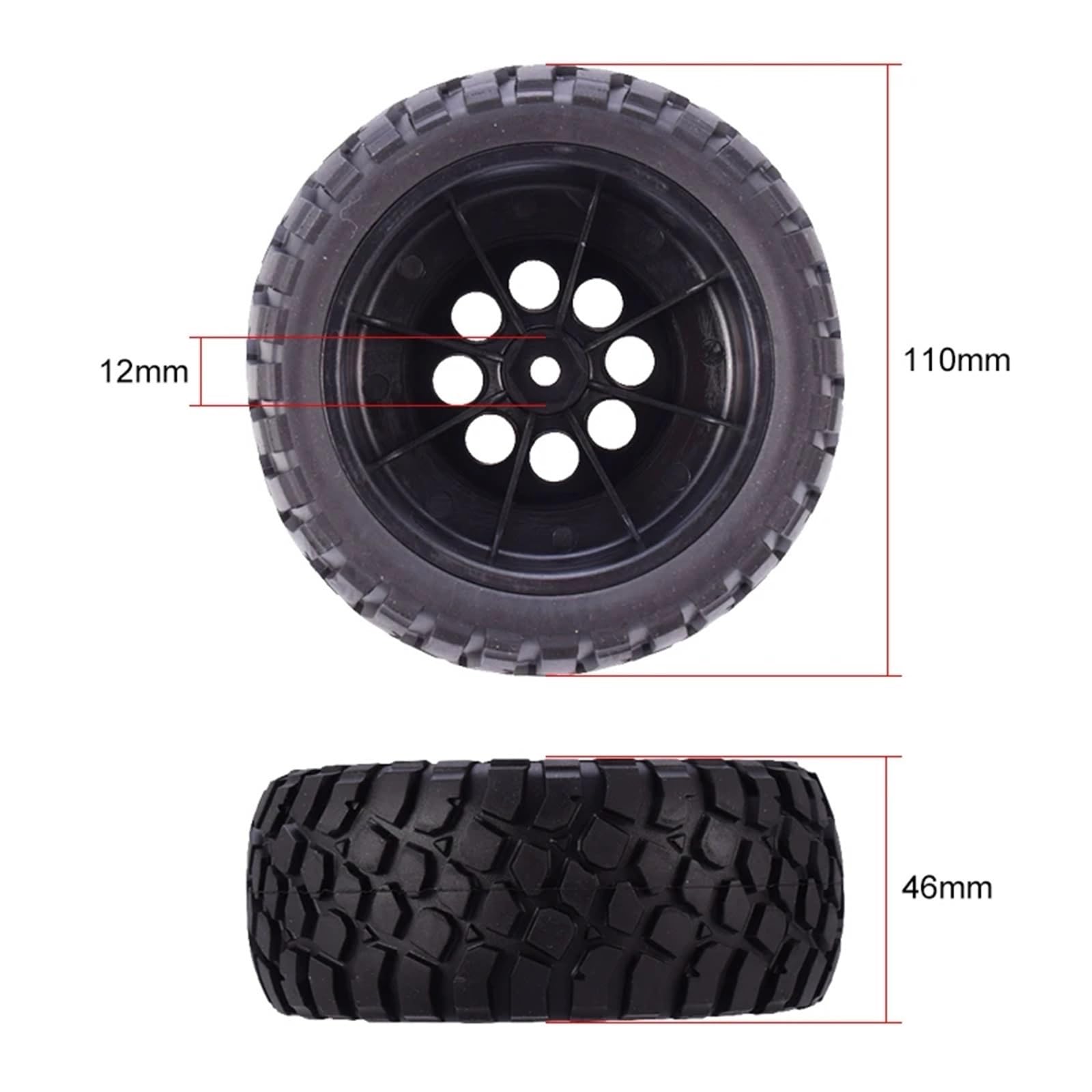 Compatibile Con Traxxas Per Slash Per HPI 4 Pezzi RC Ruote 1:10 Pneumatici Per Camion A Percorso Breve Pneumatici In Gomma Accessori Di Aggiornamento Per Auto RC RC Car Ruota