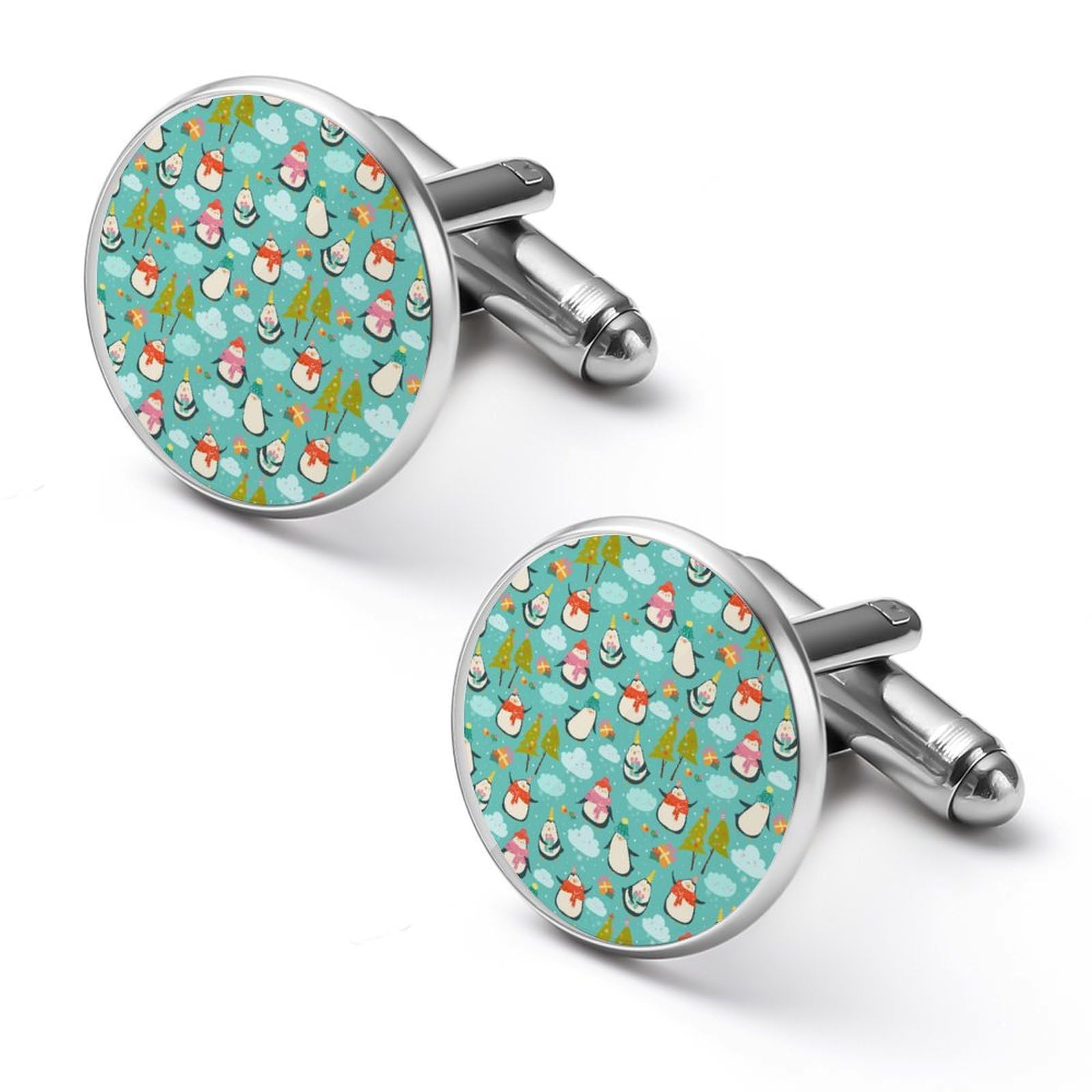 Generic428 Gemelos de dibujos animados de pingüino para hombre, gemelos redondos de aleación, clips de corbata clásicos para traje, camisa, boda, negocios, graduación