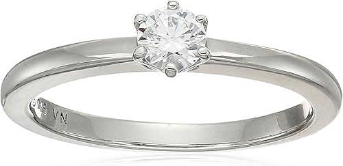 Tienda Collection Sterling Silver Solitaire Ring set with Round Infinite Elements Cubic Zirconia