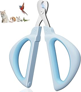 Euqvunn Cat Nail Clippers, Professional Cat Claw Clipper with Safe Positioning Hole, Pet Nail Clippers Suitable for Kittens, Guinea Pigs, Birds, Puppies, and Small Animals (Blue)
