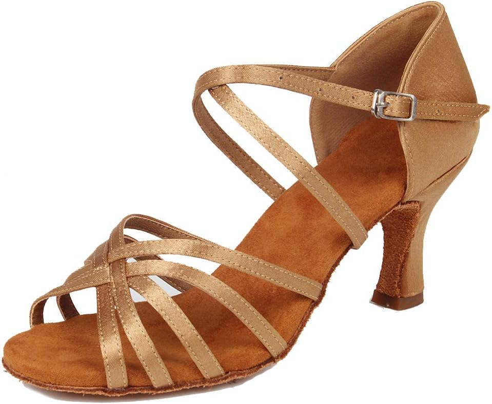 Women Satin Ballroom Dance Shoes Latin Salsa Performance Dance Shoes Z-WZJ-BDJ