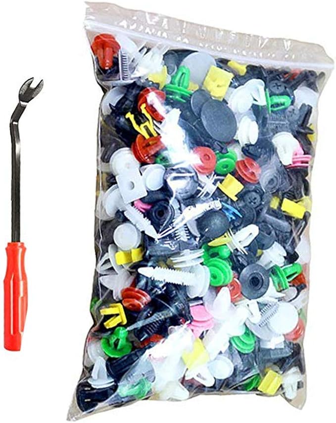 Kuuleyn 100st 7.5mm gat universele zwarte plastic auto portierbekleding push pin klinknagels sluiting - zwart