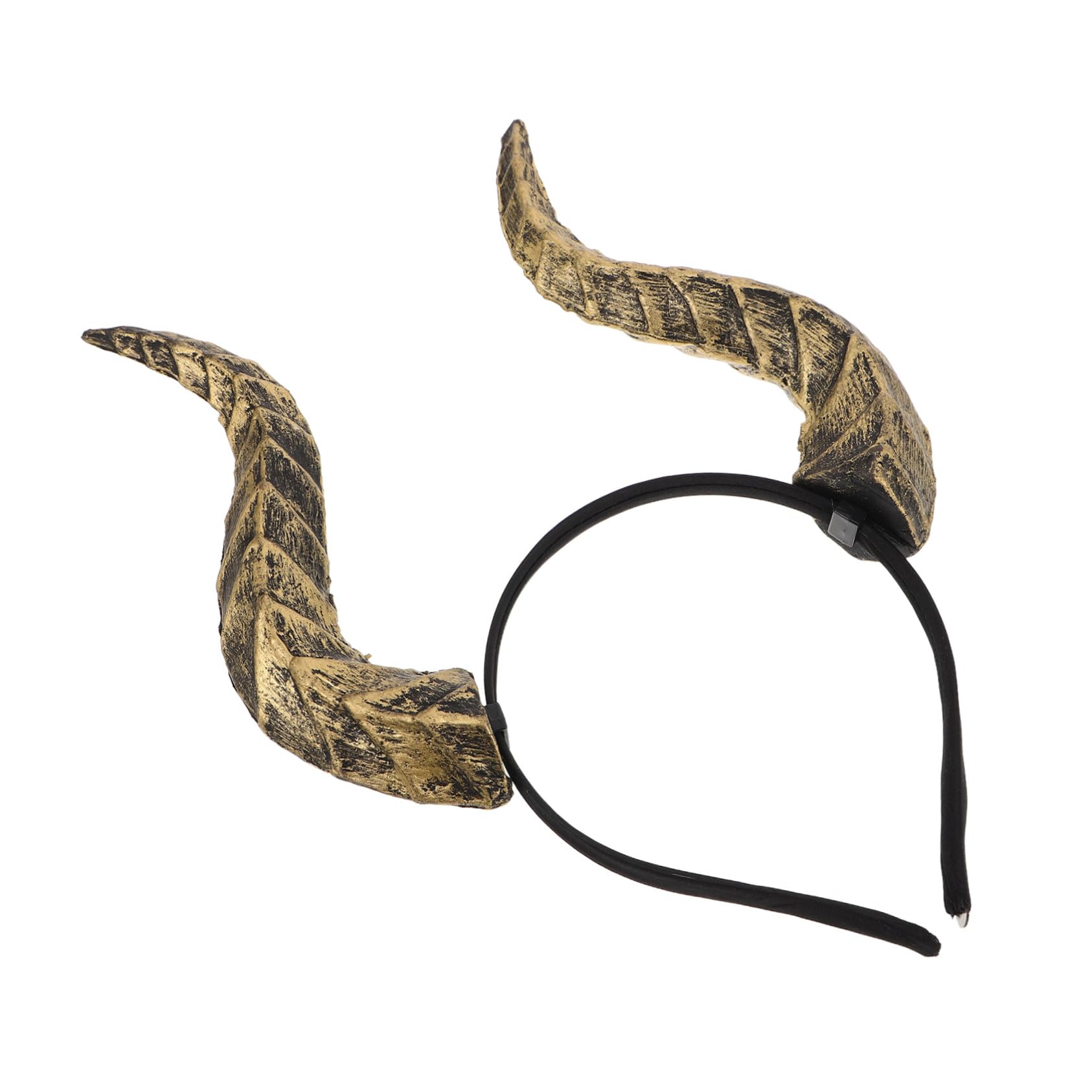 PRETYZOOM 4 Stück Halloween Horn -Kopfbeschriftung kopf Dämon Kostüm Haarzubehör Halloween Kostümzubehör Gothic Hörner Stirnband Dämonenkrone Ochse Kostüm Stirnband Dämon Pu Golden