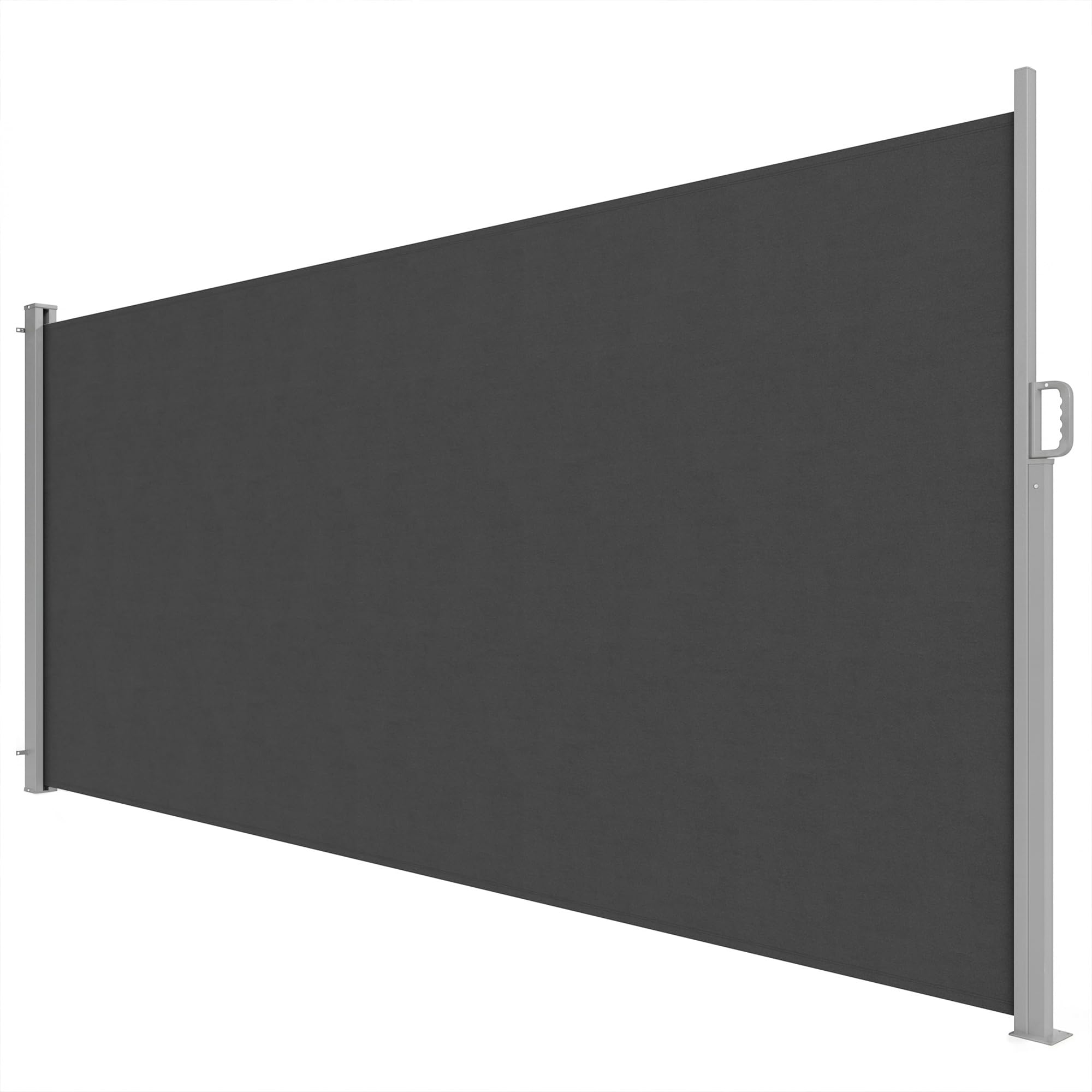Outsunny Seitenmarkise ausziehbar Blickdicht Sichtschutz UV 50+ Wandmarkise Seitenwandmarkise wasserabweisend Windschutz 420 x 185 cm für Garten Balkon Terrasse Dunkelgrau