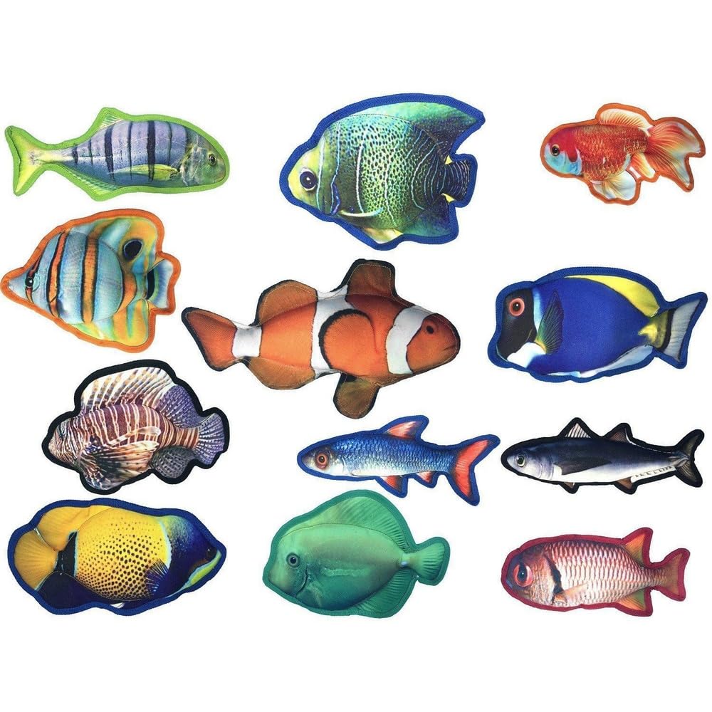 Dogline Tropical Fish Collection Dog Toys 1 of Each Toy