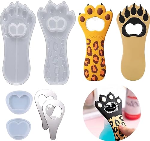 iSuperb Kit de moldes de resina para abrebotellas, 6 piezas, abridores de cerveza planos, moldes de silicona, abridor de botellas de vino, molde de