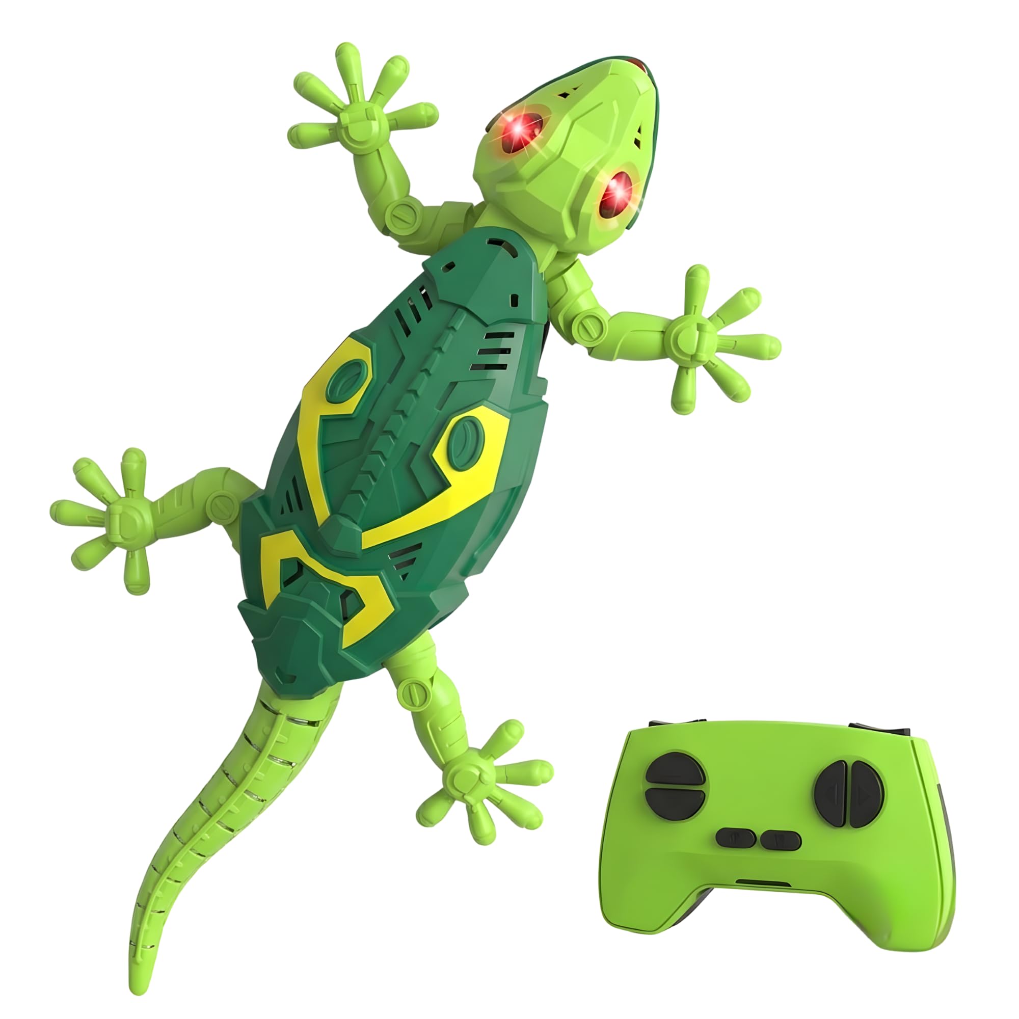 KidzValley Wall Climbing Lizard Toy Remote Control with LED Eyes | Wall Crawler Gecko | Floor Ceiling Crawling Climbs Walls & Floors | Rechargeable RC Toy | Funny Prank Toys