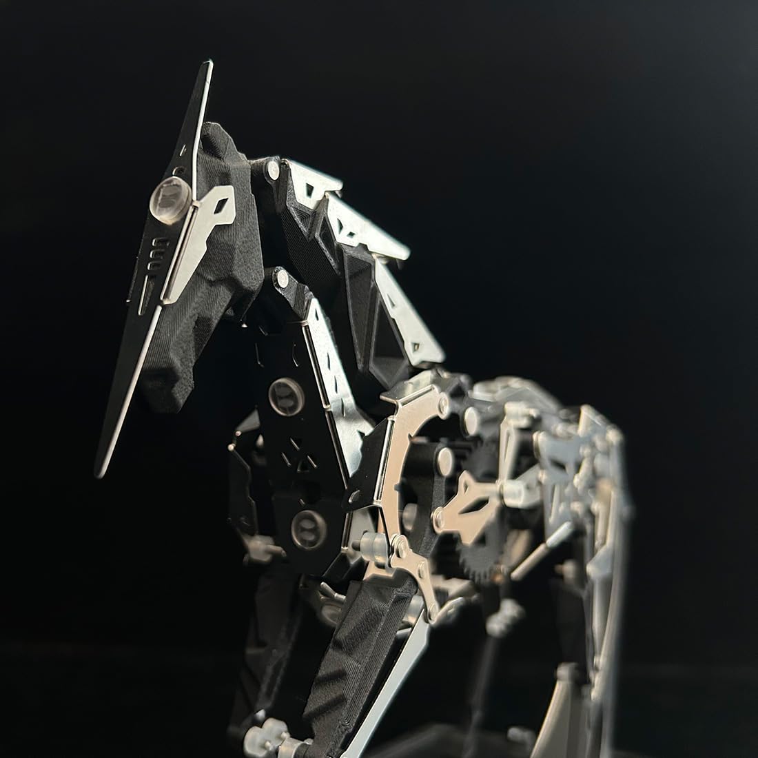 165 pièces - Cheval mécanique 3D en métal à énergie solaire - Modèle de puzzle avec engrenage mobile - Sculpture industrielle - Décoration de bureau - Pour amateurs de modélisme STEM - Adultes