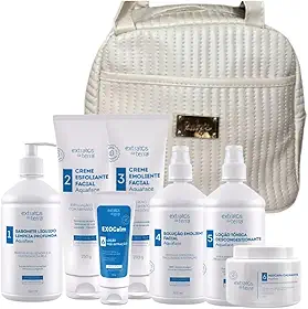 Kit Profissional de Limpeza de Pele Aquaface com EXOCalm – Sabonete Líquido 500 ml, Esfoliante 250 g, Cremes Emoliente e Solução 250 g/500 ml, Loção Tônica 500 ml, Máscara Calmante 180 g e EXOCalm 60 g
