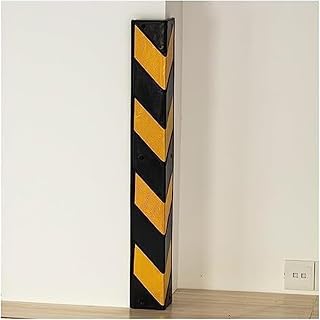 Protectores de esquinas de pared， Protector de esquinas reflectante con tiras amarillas, protector de esquinas de goma en forma de L, protector de esquinas for garaje, 1 cm de grosor.(5pcs 80cm)