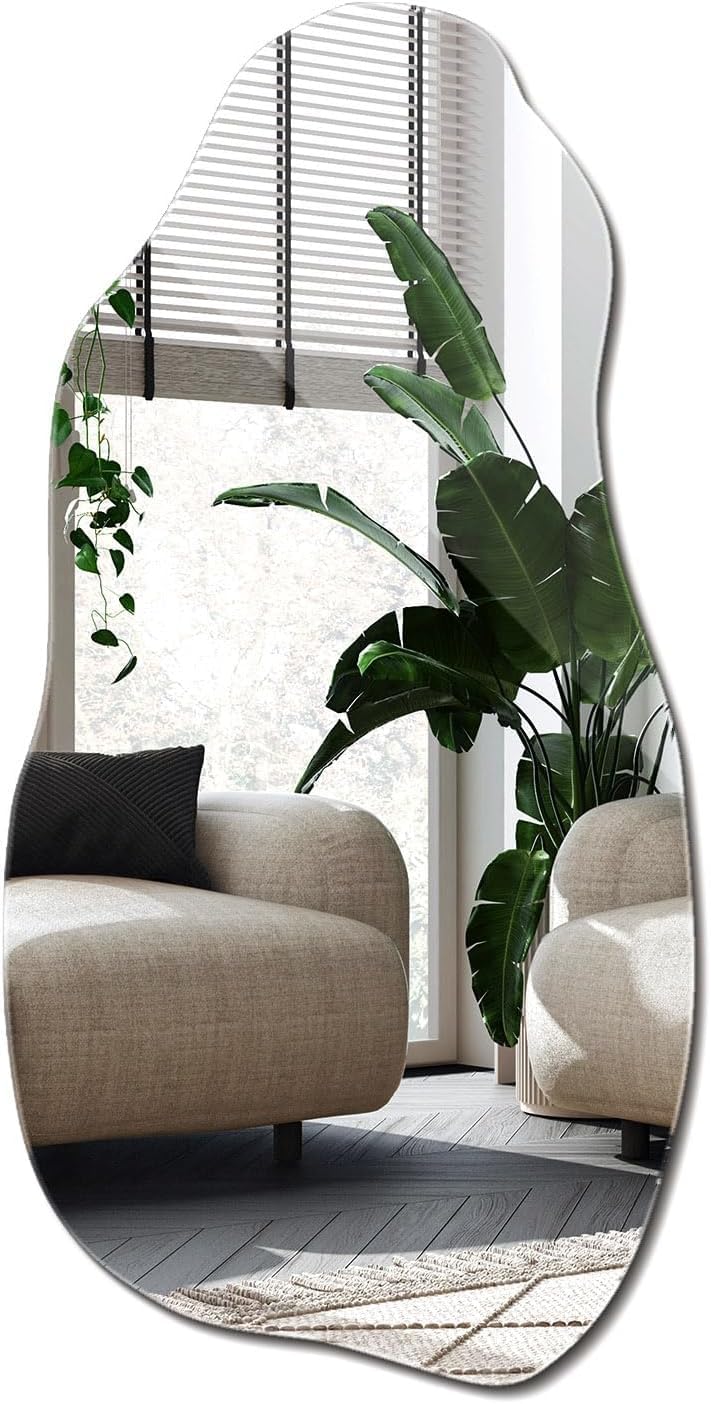 Miroir mural organique 40x80 cm design minimaliste épuré