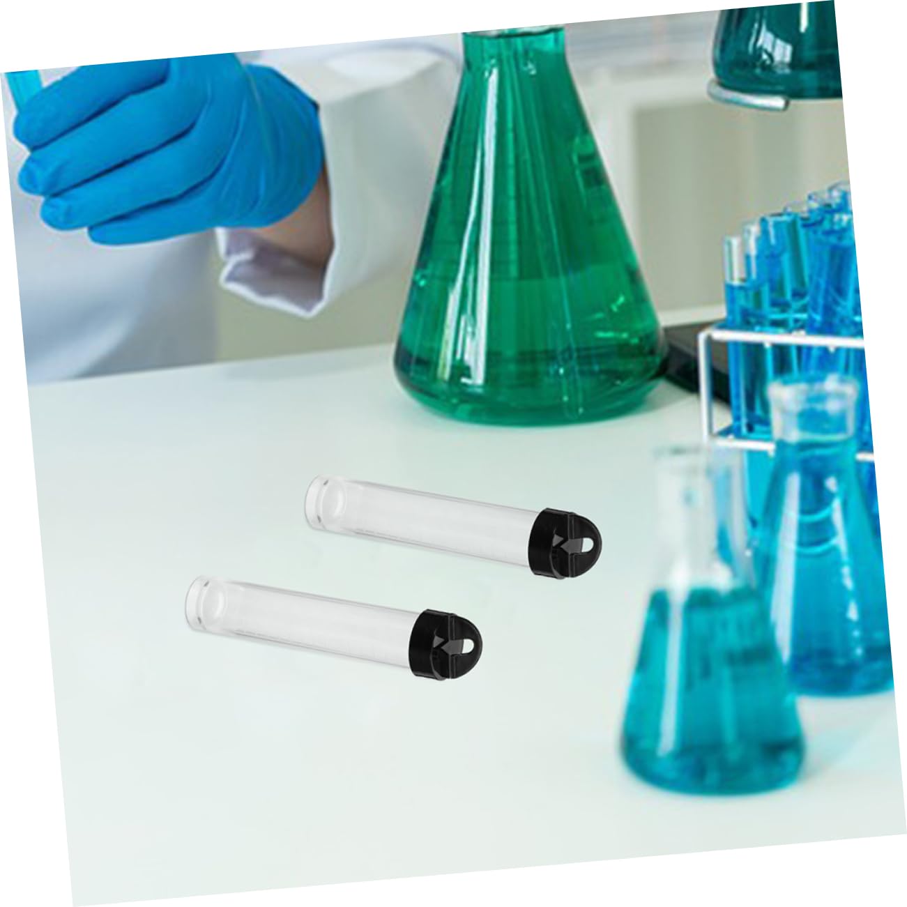 Ciieeo 10-Pack Plastic Sealed Sample Vials with Lids 10ml Test Tubes for Samples and Lab Storage Small Tubes for Science Experiments