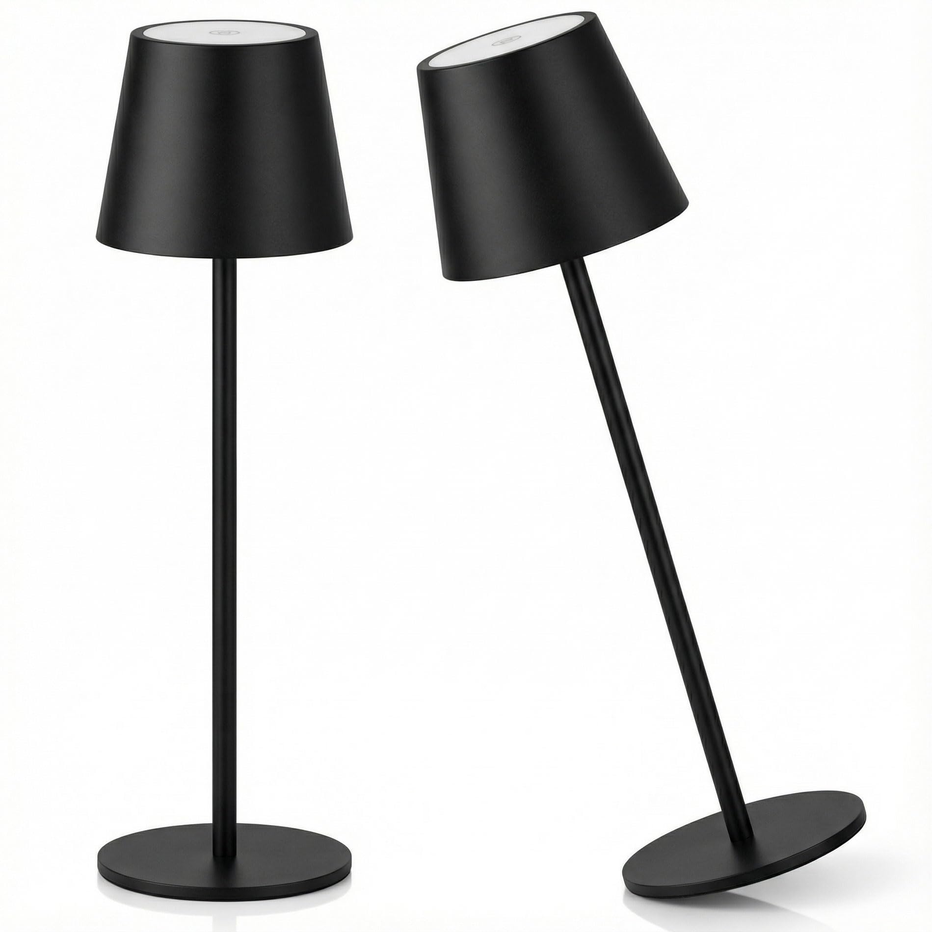081 Store - 2 PEZZI LAMPADA DA TAVOLO SENZA FILI RICARICABILE, LAMPADA DA TAVOLO LED DIMMERABILE E CON 3 TONALITà DI LUCE, DIMMERABILE 3000-65000K ED IMPERMEABILE IP54