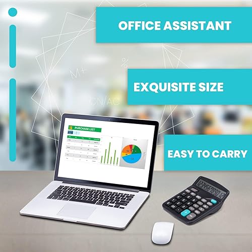 Miniatura 7 de LICHAMP Calculadoras de escritorio con botones grandes y pantalla grande, calculadora de escritorio de oficina básica de 12 dígitos con energía