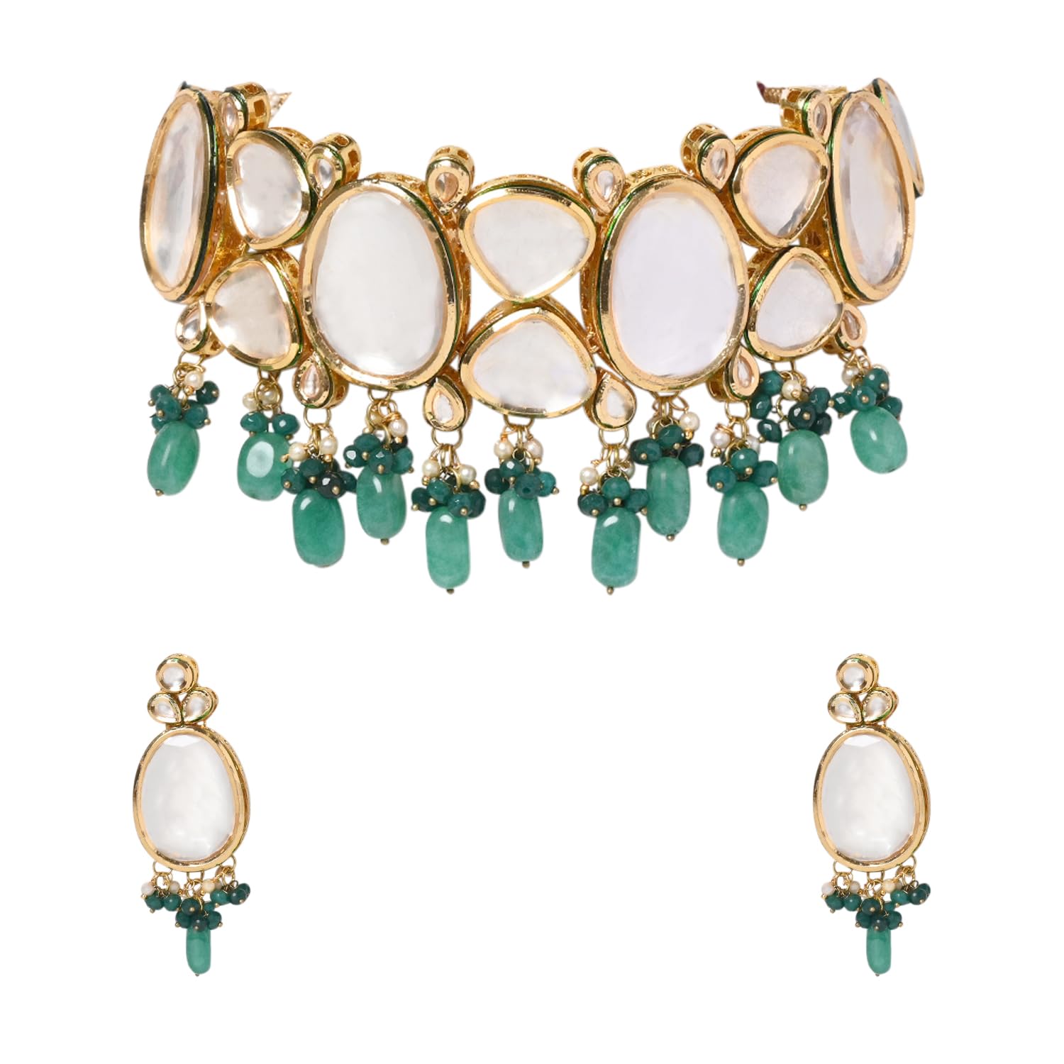 See full amazon price history chart for Jewellity Green Big Stone Back Meenakari Kundan Choker Necklace With Earrings For Women/Girls NSK-5172 Jewellity Green Big Stone Back Meenakari Kundan Choker Necklace With Earrings For Women/Girls NSK-5172 (B0CNPVX22B) Amazon Price History, Amazon Price Tracker