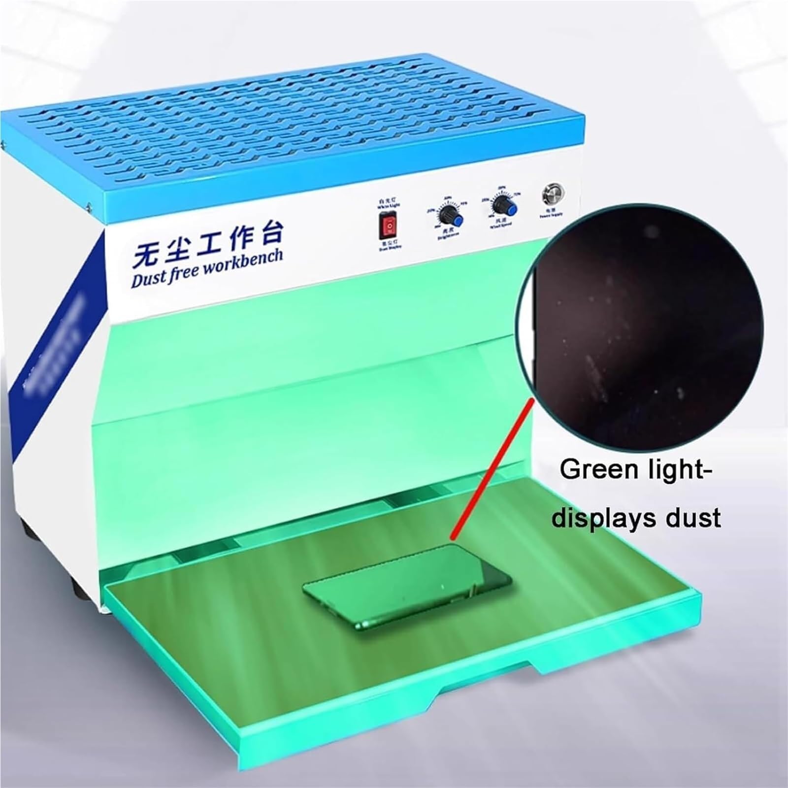 Laminar Flow Hood Clean Bench Workstation mit HEPA-Filter, staubfreier Luftstrom-Tisch für Handy-LCD-Reparatur, Werkstatt, Labor und Einrichtung