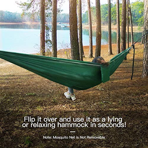 Miztli Camping Hammock with Net, Portable Lightweight Outdoor Hammock Tree Travel Backpacking Hammock Tent with 20Ft(Total) Tree Straps, Perfect for Camping Hiking Yard Adventure Survival - Thumbnail 6