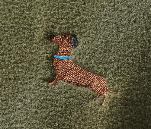Baddery Gassi Fleece Jacke Herren & Damen : Dackel - Fleecejacke - Geschenk für Hundebesitzer, Hundeliebhaber & Jäger (Fleecejacke Army M)