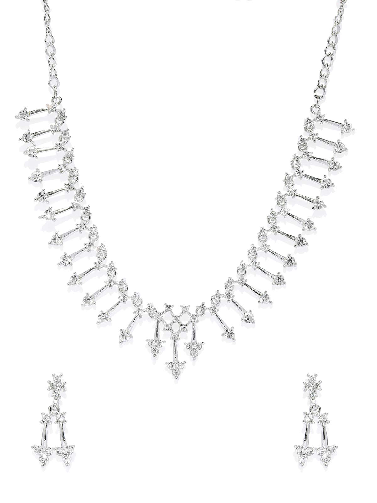 Women's Shimmering Austrian Diamonds Studded Necklace Set