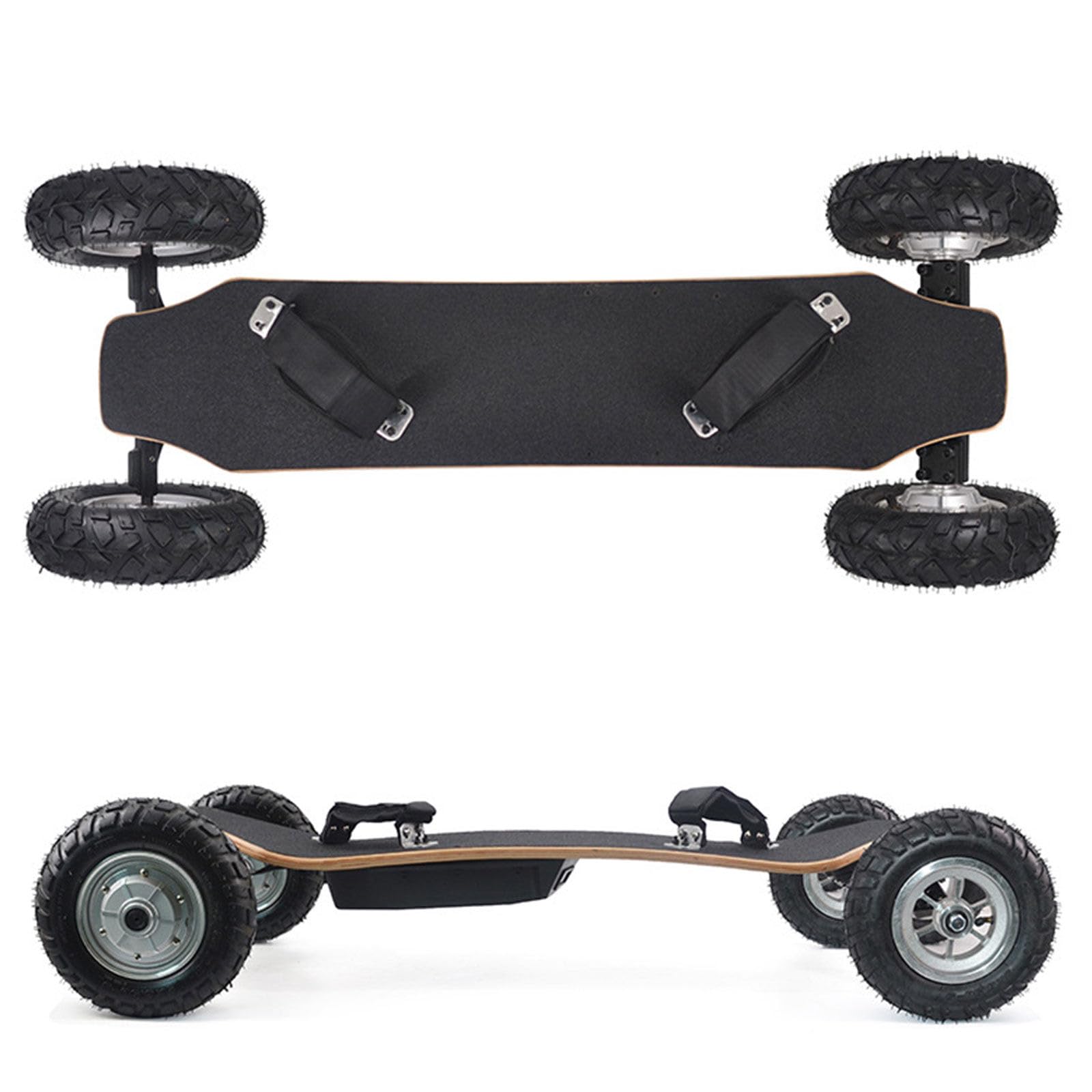 Planche Tout Terrain, Skateboard électrique Tout Terrain, Double Moteur 1650W, 40 km/h, amortisseurs et Frein à Main pour la Ville Square-Corners