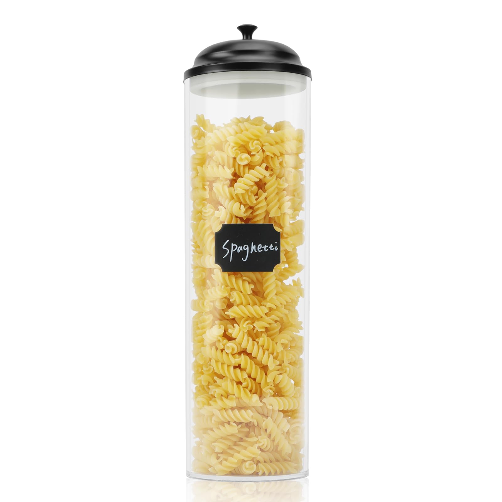 Contenedor de vidrio para almacenamiento de pasta espaguetis con tapas para cocina, tarros de almacenamiento de alimentos con tapas herméticas para azúcar, fideos, linguini, lasaña, granos de