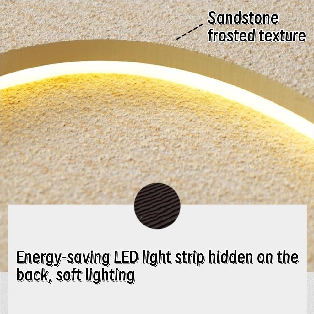 LED-Wandkunst-Dekorationslampe, Sandstein, dekoratives Licht für Zuhause, moderne Eingangs-Foyer-Dekoration, einzigartiges künstlerisches Design für Wohnzimmer, 37 x 150 cm