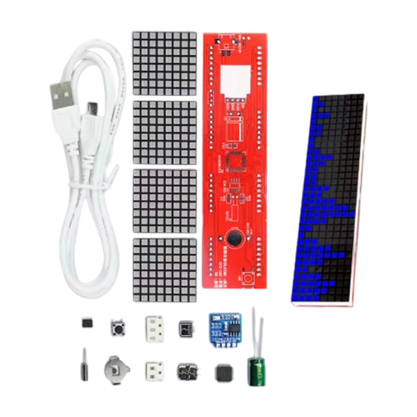 HDOYTXXM Multifunctional Dot Matrixes Clock Electronic Assembly Kits with Music Responsive Spectrum Lighting Effects Rhythm Syncs Led Light