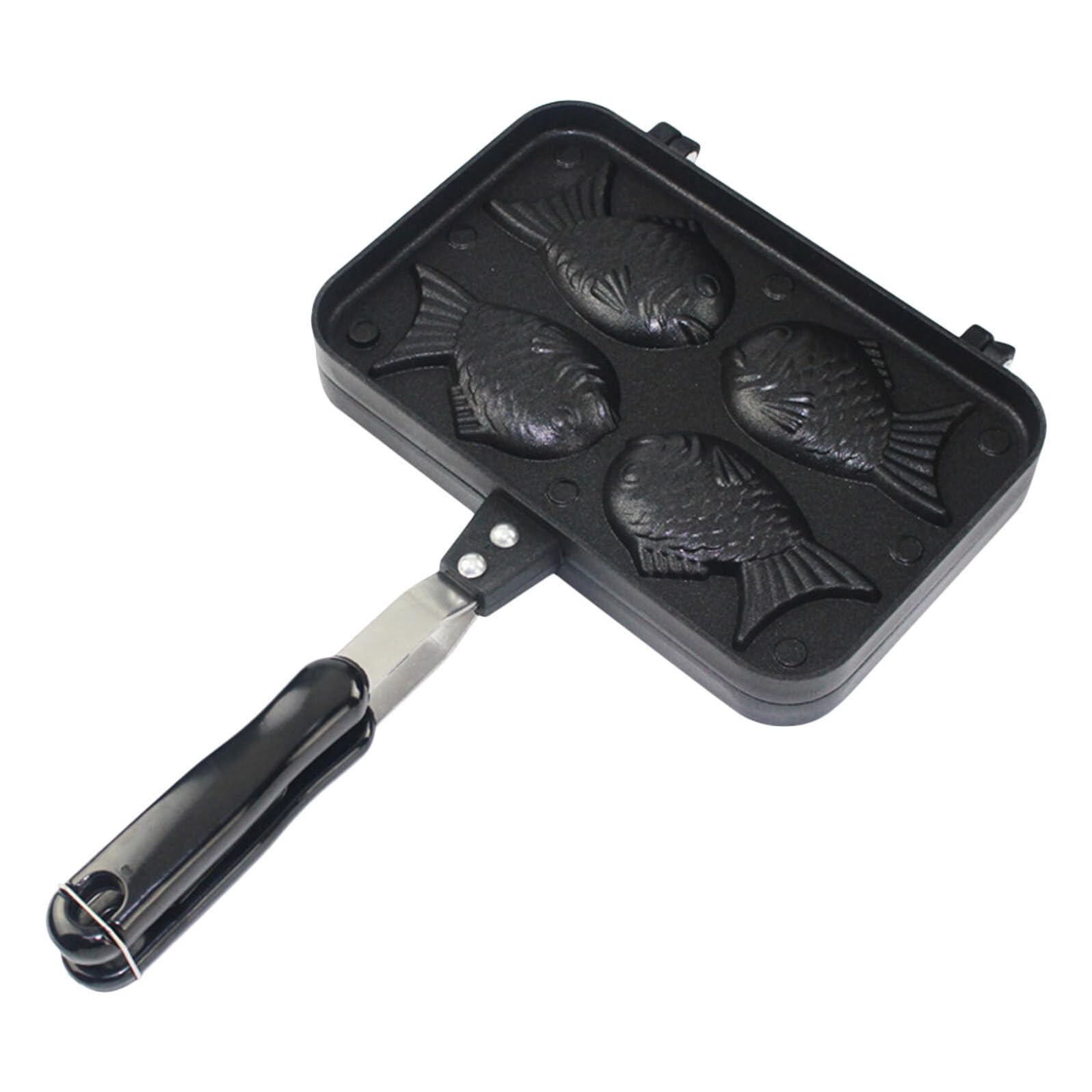 Moule à gâteau forme de poisson 4 grilles antiadhésif à long manche