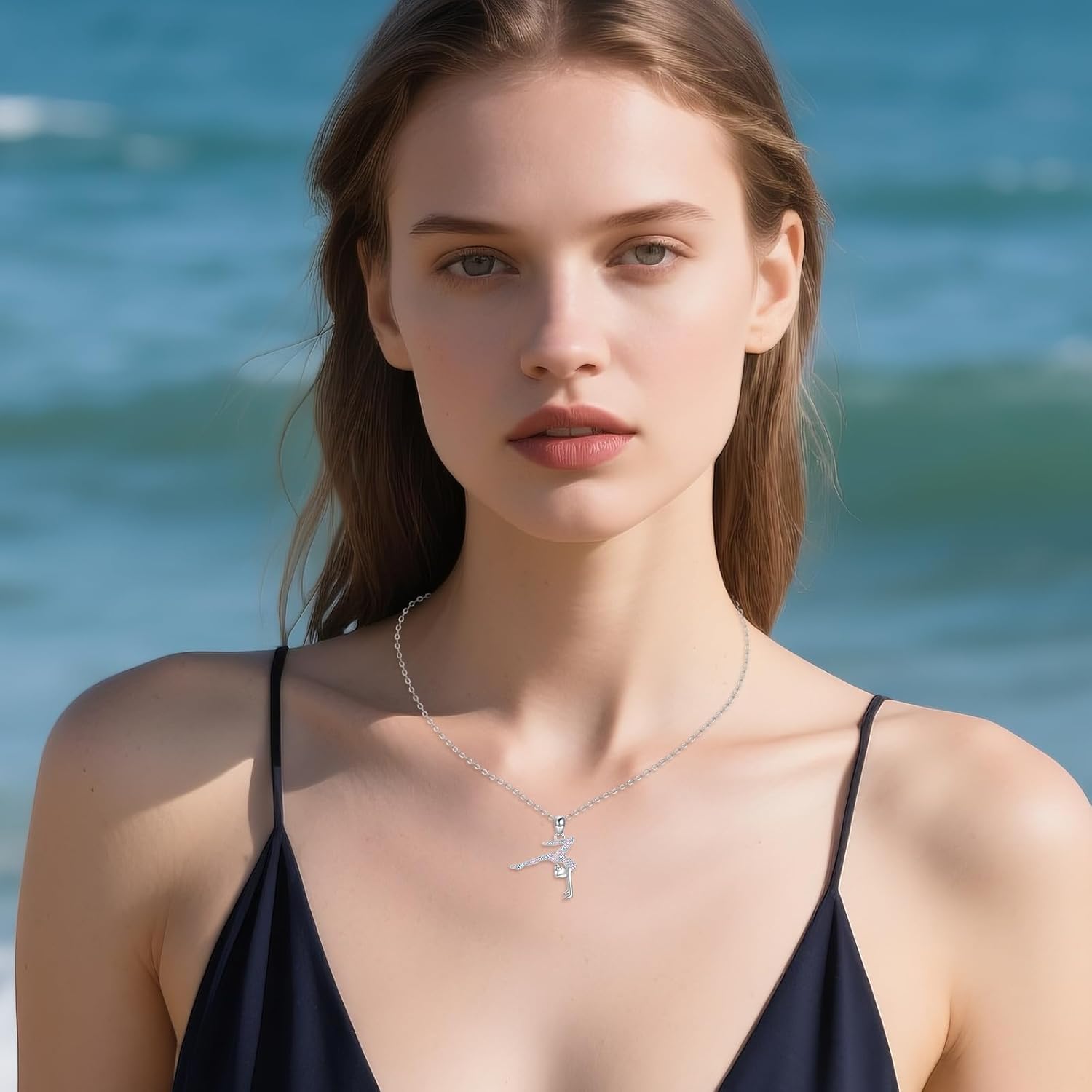 Gymnastics Necklace 925 Sterling Silver Gymnastics Gifts Sport Gymnastic Jewelry Gift for Women Gym Lovers - Image 2