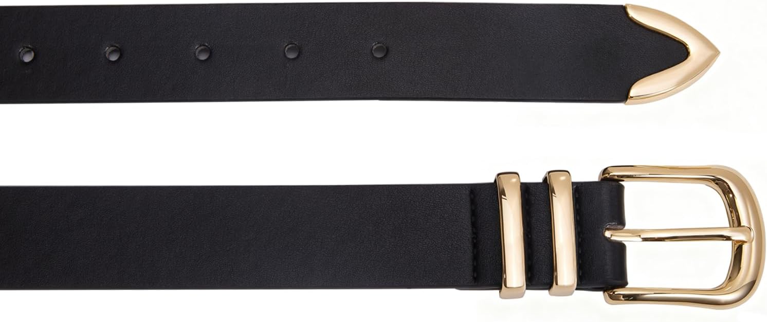 VATAN Women Leather Belt for Jeans Dresses Pants Fashion Ladies Casual Waist Belt with Gold Buckle - Image 7