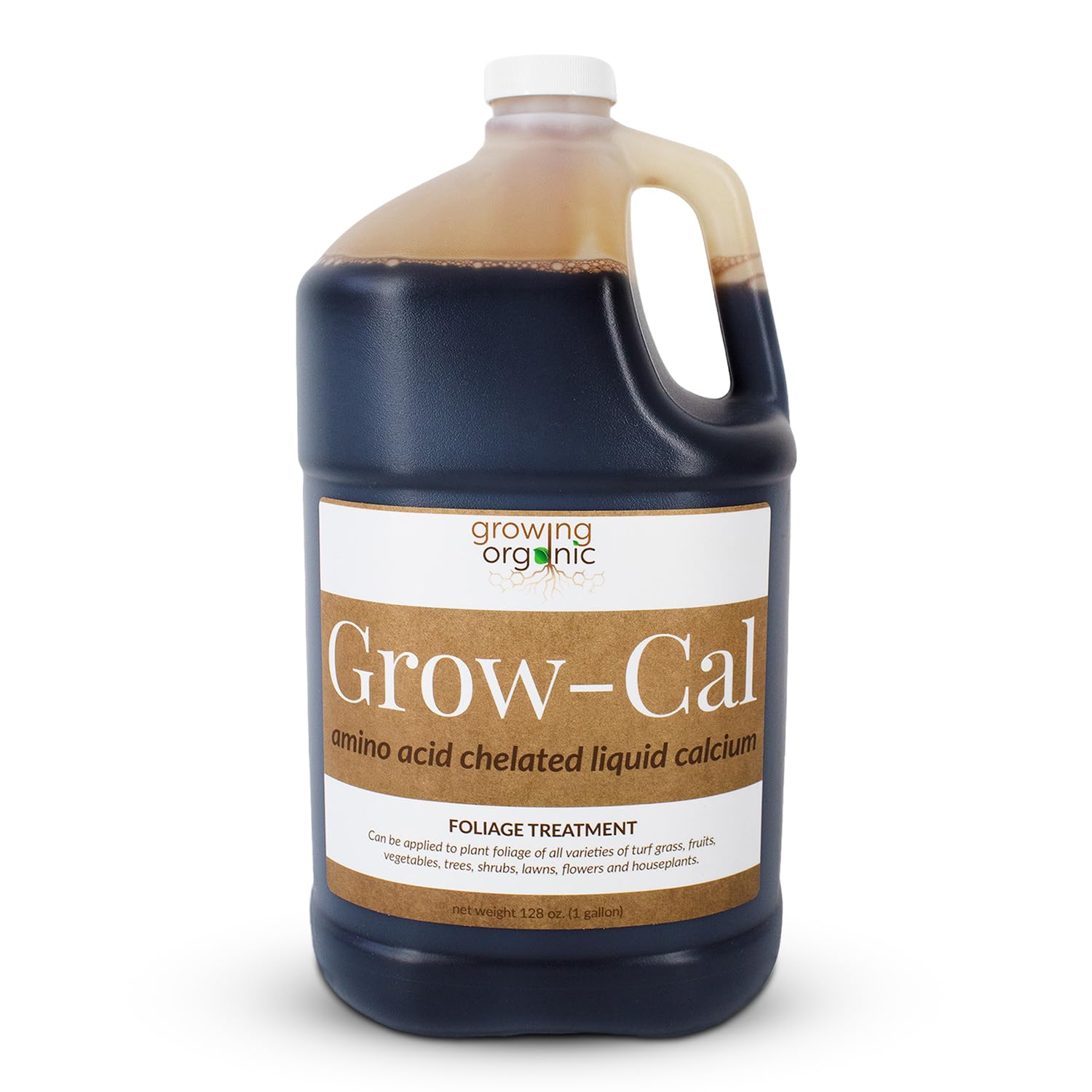 Grow-Cal Amino Acid Chelated Liquid Calcium - Supplement for All Plants & Gardens - Corrects & Prevents Common Plant Deficiencies - (1 Gallon)