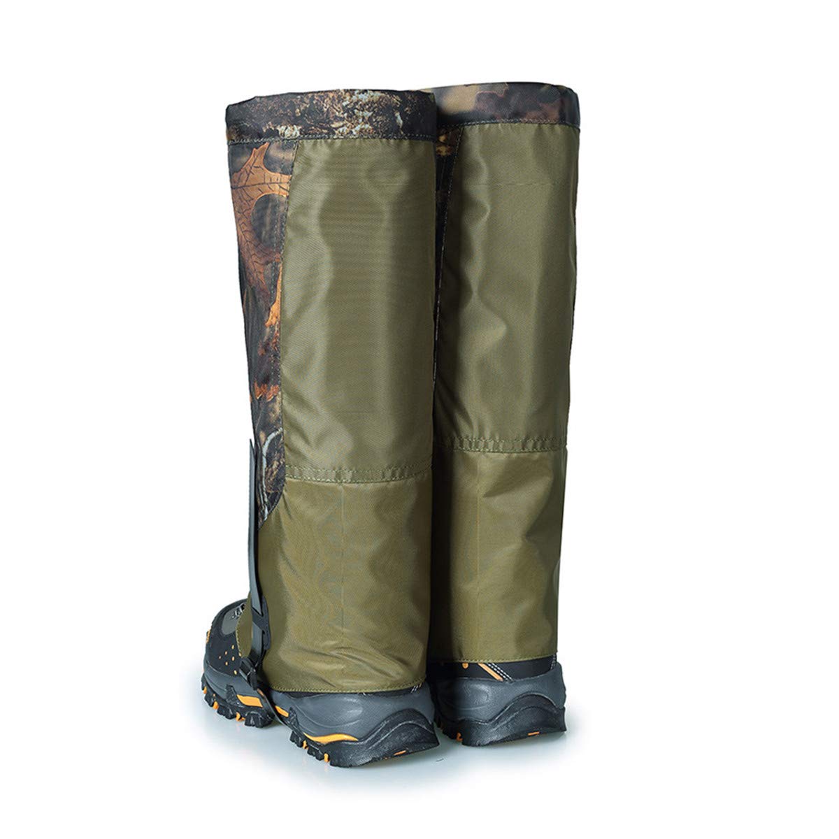 Camo Waterproof Snow Gaiters, 600D Anti-Tear Oxford Fabric Hiking Leg Gaiter, Breathable Boot Gaiters for Camping Skiing Climbing, Snake Guard Leggings Leg Cover