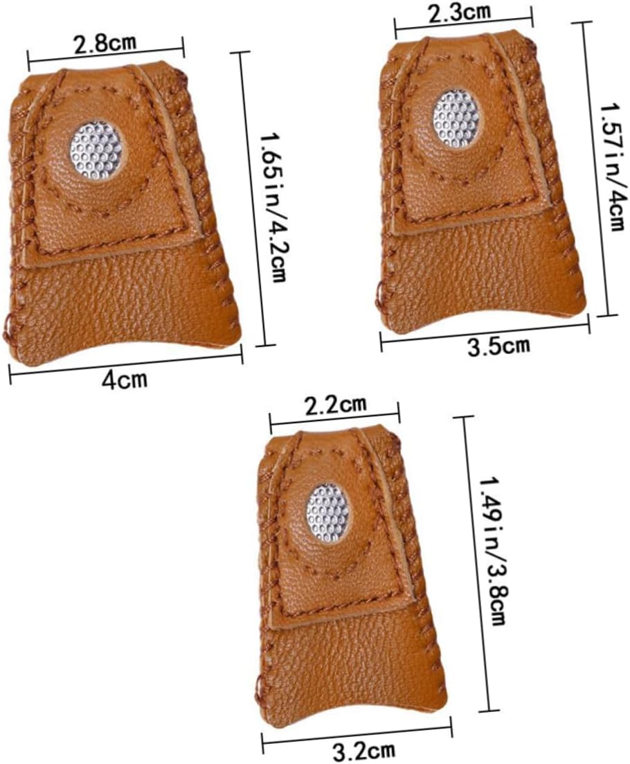 STOBOK 4pcs Thimble Finger Covers Comfortable Sheepskin Protector for Sewing Embroidery and Crafts for Enhanced Finger Safety