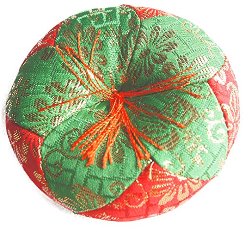 りん布団 おりん用 木魚用 リン座布団 檀家 お寺さん用 総金丸 (8号 直径24cm, 赤緑)