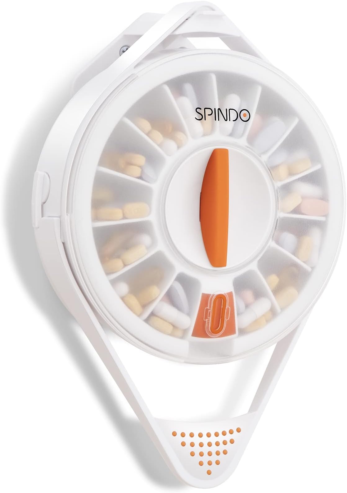 SPINDO Pill Dispenser 7 Day with Child Lock, Fullicon Pill Box Organiser for Daily, Weekly Pill Box with 14 compartments, Easy Fill & Large Capacity Pill Boxes 2 Times a Day with Intuitive Design