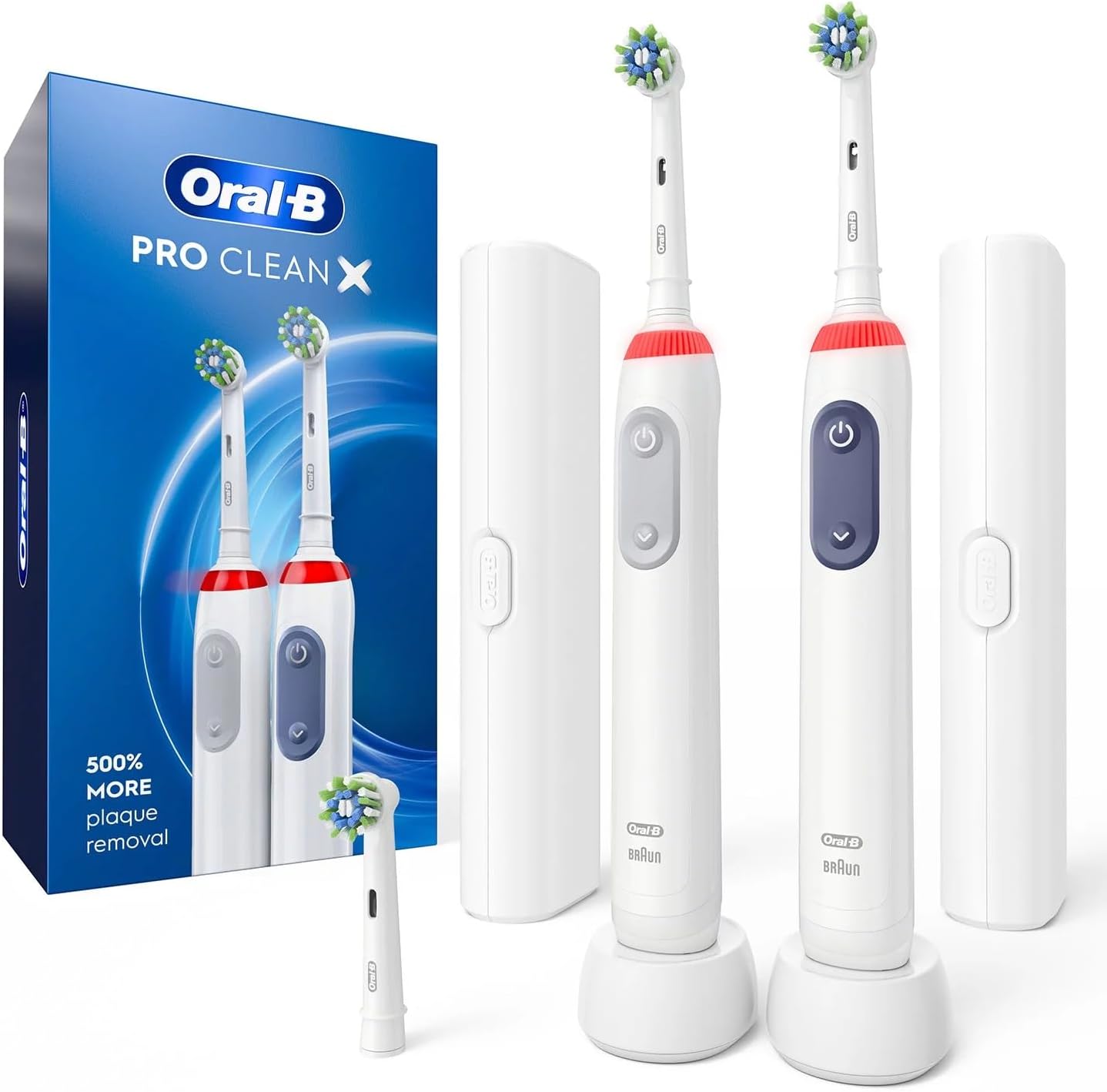 OralB Pro Clean Rechargeable Toothbrush (2 Pack + 3 Brush