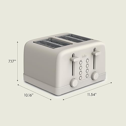 Miniatura 9 de bella Tostadora de 4 rebanadas, control de sombra de 6 ajustes con botones de recalentamiento y cancelación, bandeja extraíble para migas,